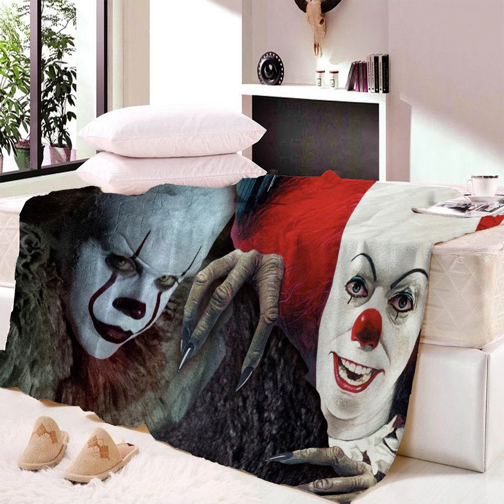 Funny Blanket Stephen King's It Super Soft And Comfortable Velvet Plush Air Conditioning Sofa Travel Beach Blankets | Дом и сад
