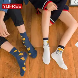 Новая мода экипажа носки для девочек для мужчин Симпсон мультфильм пара забавные носки хлопковые повседневные Нескользящие Новинка 5