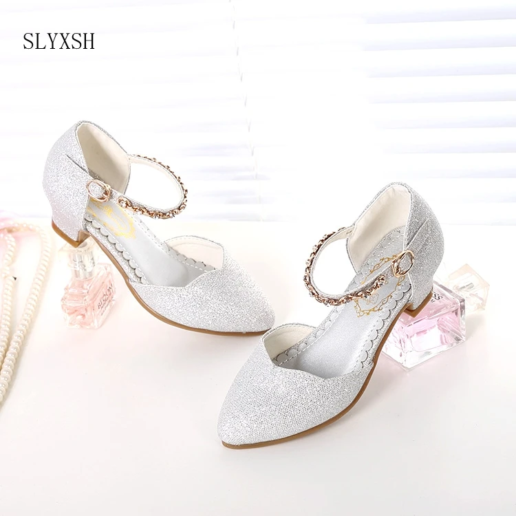 Sandales Princesse Pour Filles, Chaussures Pour Enfants, Petit Talon Haut,  Paillettes, Fête De Mariage, Nouvelle Collection - Chaussures En Cuir -  AliExpress