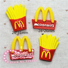 50 шт мультфильм mcdonald's логотип чипы flatback Смола Кабошон с плоской задней поверхностью для украшения телефона DIY