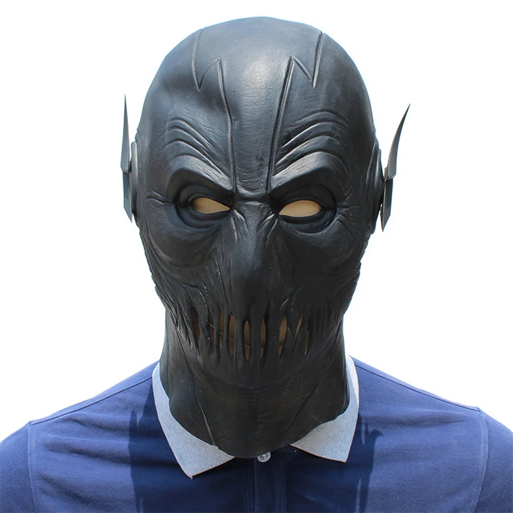

Black Flash Zoom Mask Marvel Tv Full head Breathable Halloween Mask Latex Cosplay Costume Party Props For Adult