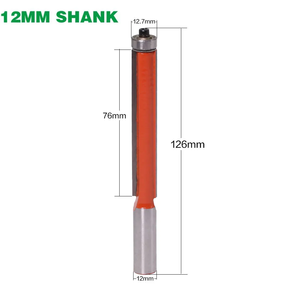 

1pc 12mm Extra Long Flush Trim Router Bit woodworking cutter woodworking bits Tenon Cutter for Woodworking Tools