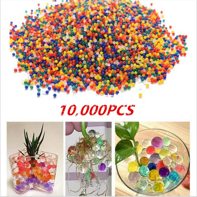 Colored orbeez soft crystal water paintball 10000pcs/bag gun bullet grow water beads grow balls water gun toy for childs gifts