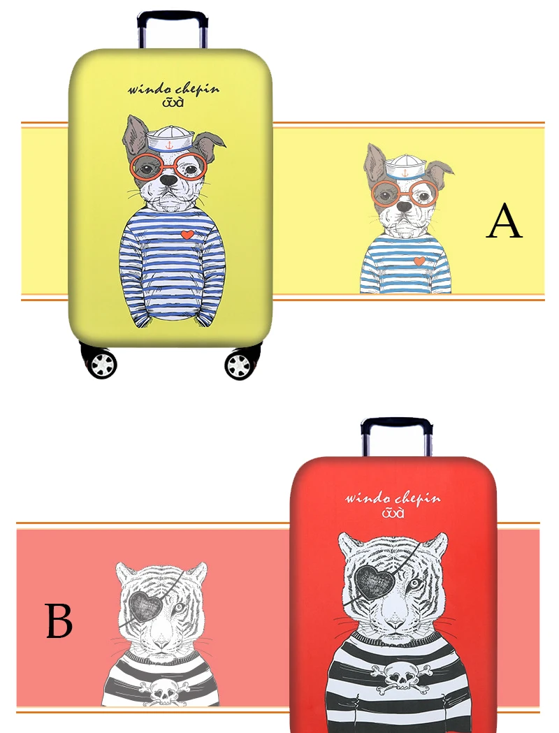 HMUNII милый 3D кошка собака шаблон багажный Чехол 18-32 дюймов чемодан Эластичный Защитный чехол тележка пылезащитный чехол дорожные аксессуары