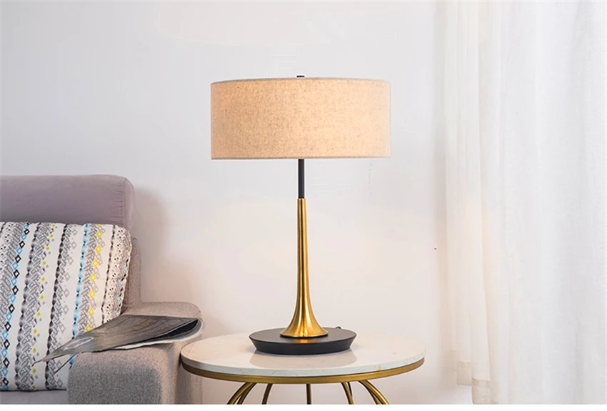 Винтажная классическая настольная лампа для спальни светильники прикроватных тумбочек Декор романтический в американском стиле, железные настольные лампы для гостиной
