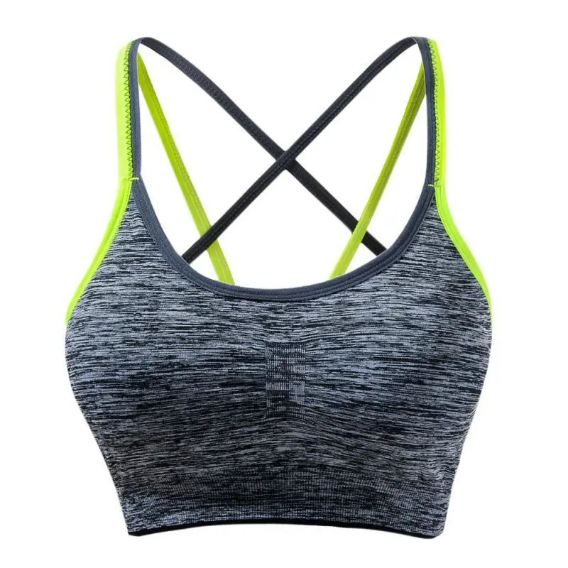 Wireless Contrast Blue White Strappy Back Sports bra For Small Chest Low Support Padded Yoga Bra Cute Crop Top