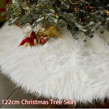

78cm-127cm Red/White Christmas Tree Skirt Soft Skirt Round Floor Mat New Year Home Outdoor Event Party Decor