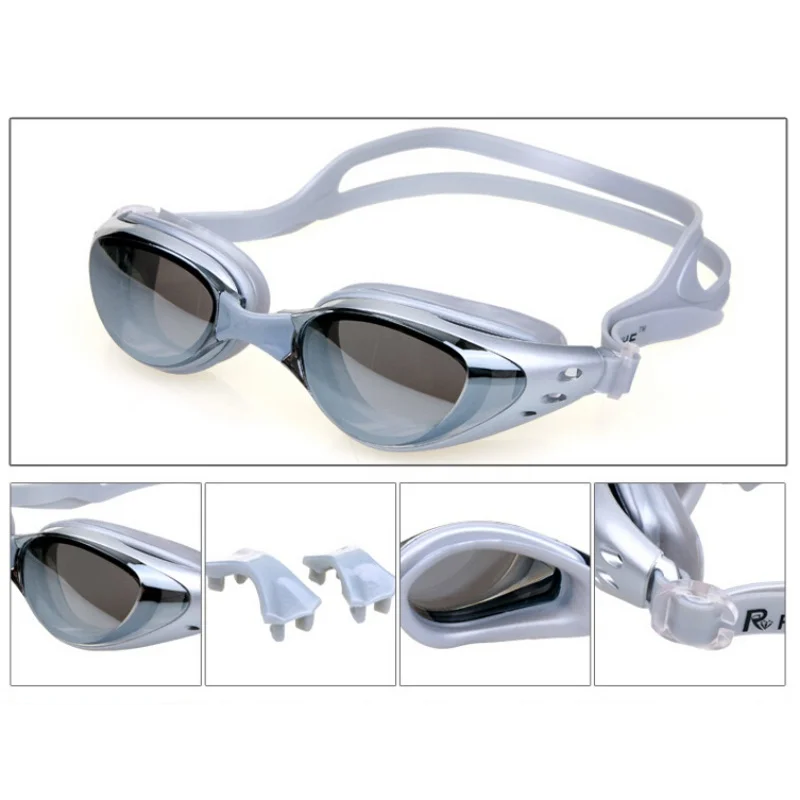 250 градусов профессиональные силиконовые плавательные очки для близоруких анти-противотуманных УФ-плавательные очки с наушником диоптрий спортивные очки