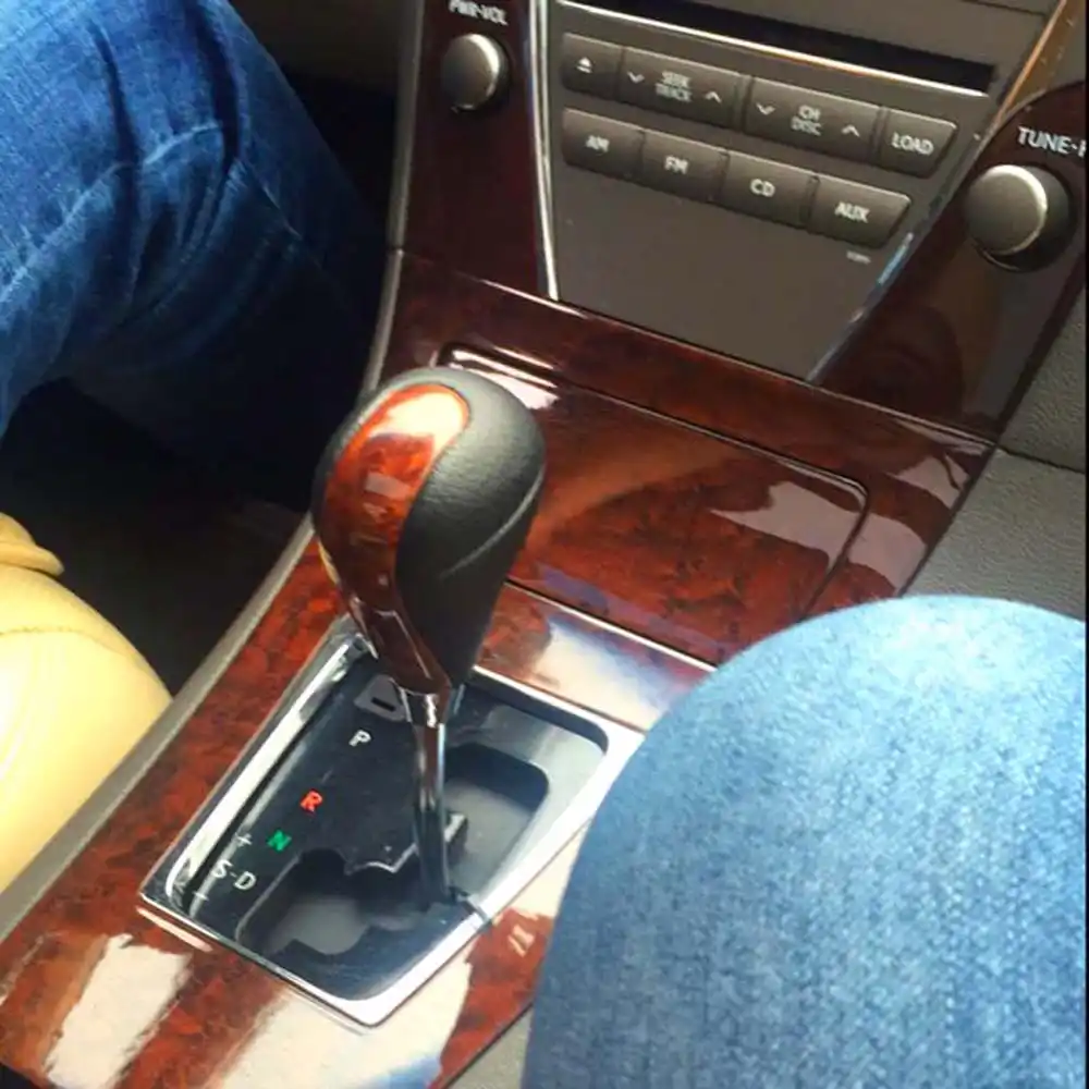SHIFTIN Piano Black Wood Gear Shift Knob Stick Shifter for Lexus ES300h ES350 GS300 GS350 GS430 GS450h GS460 is-F IS250 IS300 IS350 LS460 LS600h RX350 RX450h Punched Black Leather//Piano Black