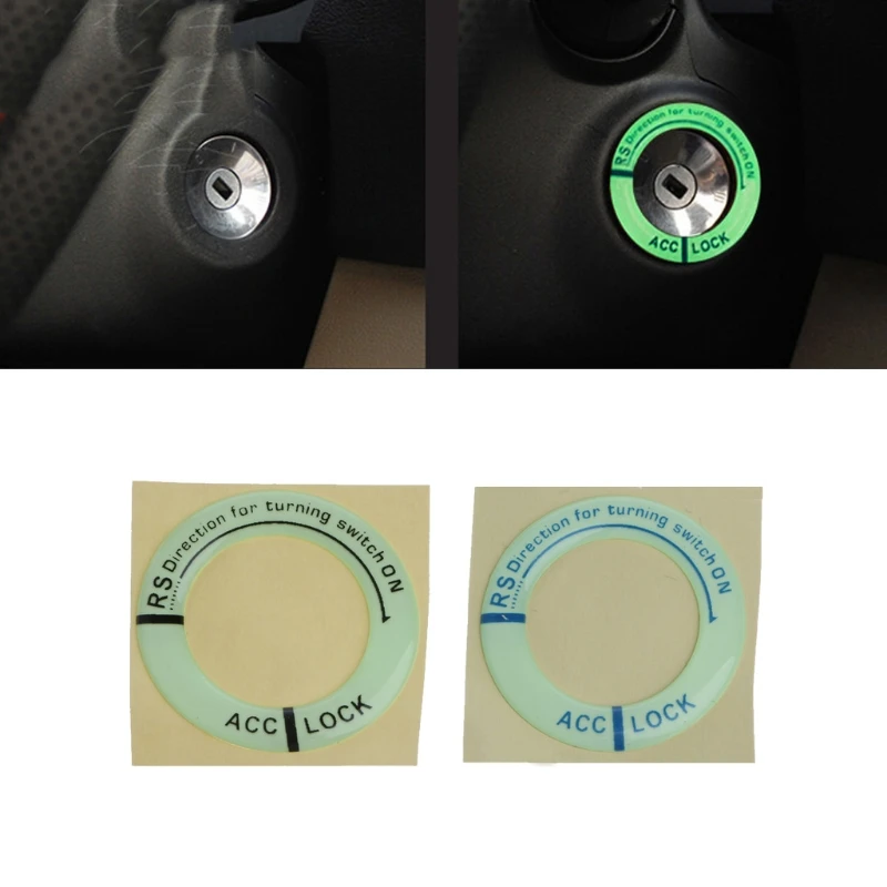 

Car Glow Key Ring Hole Sticker Lumunous Ignition Switch Cover Motorcycle Decal