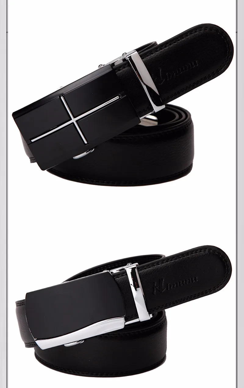 [HIMUNU] Модные мужские ремни из натуральной кожи дизайнерские мужские ремни высокого качества черные деловые мужские ремни с автоматической пряжкой фирменный ремень
