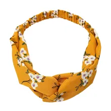 Аксессуары Для Йоги модные новые повязка для волос Йога спортивные женские для фитнеса резинка Бохо цветочный скрученный узел эластичный ободок обертывание тюрбан# T38