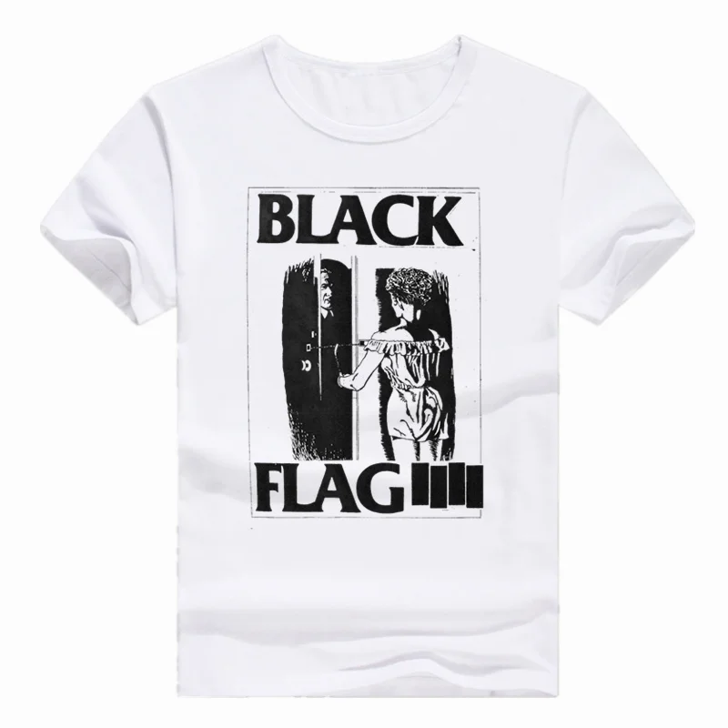 

Asian Size Print Black Flag punk rock band Henry Rollins large bar T-shirt Short sleeve Summer O-Neck T shirt Men Cotton