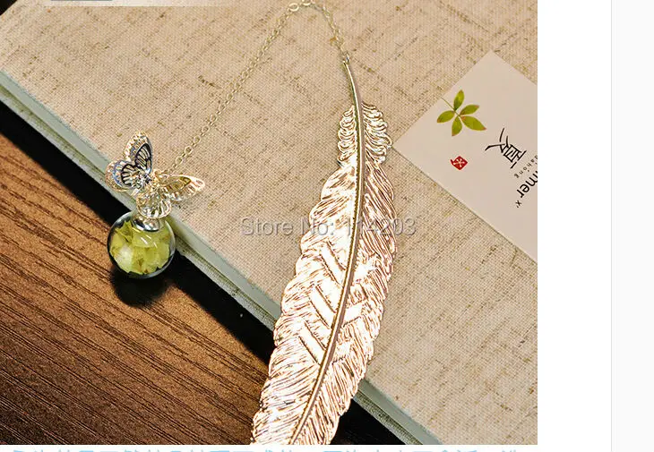 Уникальный Дизайн латунь с покрытием золотом ручной работы Закладки листья и цветок бабочка Мода канцелярские Интимные аксессуары для