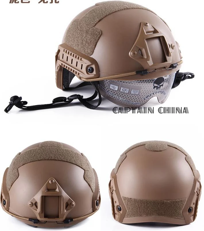 

Tactical Helmet with Protective Goggles for Airsoft Paintball MH Military Outdoor Sports Safey Helmets with Chin Strap