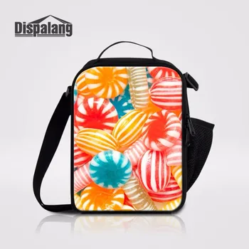 

Dispalang Creative Children Food Bag Colorful Candy Prints Thermal Insulated Lunch Bags For Women Work Cooler Lunch Box Bag Tote