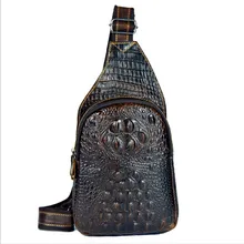 Гарантия натуральная кожа нагрудные сумки из крокодиловой кожи мужские сумки через плечо Новинка
