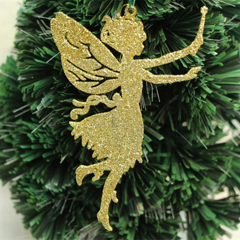 1 шт. украшения для рождественской елки Размер 14x9 см Рождественское украшение в форме ангела порошок украшения для рождественской елки