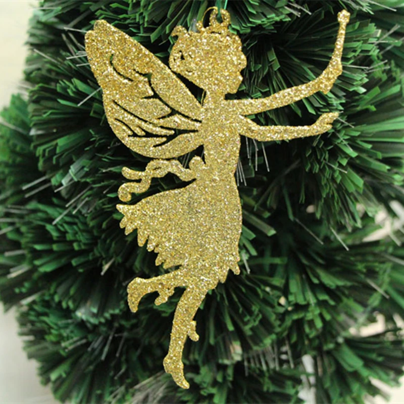 

1PC Christmas tree decorations supplies Size 14x9cm Angel shaped christmas decoration powder Christmas tree pendant adornments