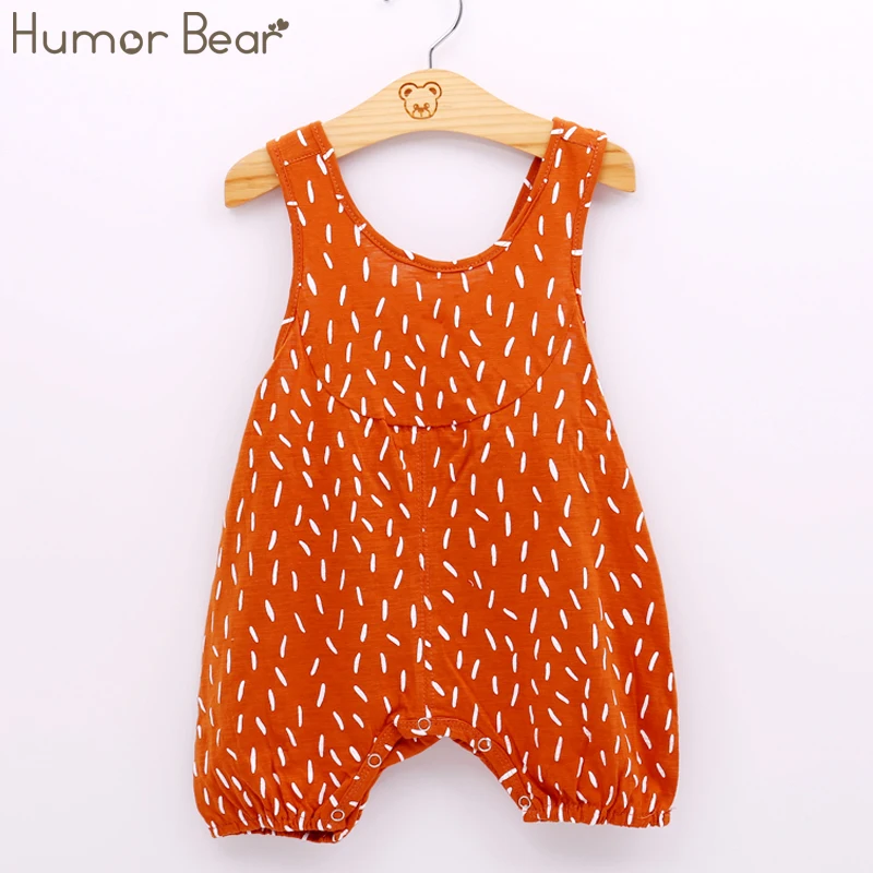 Humor Bear New Style Summer White Dots Orange Baby Girls Clothes Set