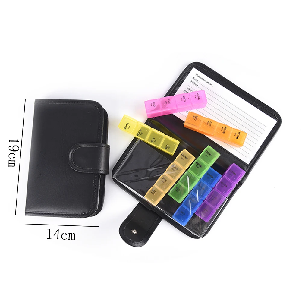 Travel 7 Days Weekly Pill Medicine Box Dispenser Tablet Holder Organiser 7 Day Pill Wallet 2