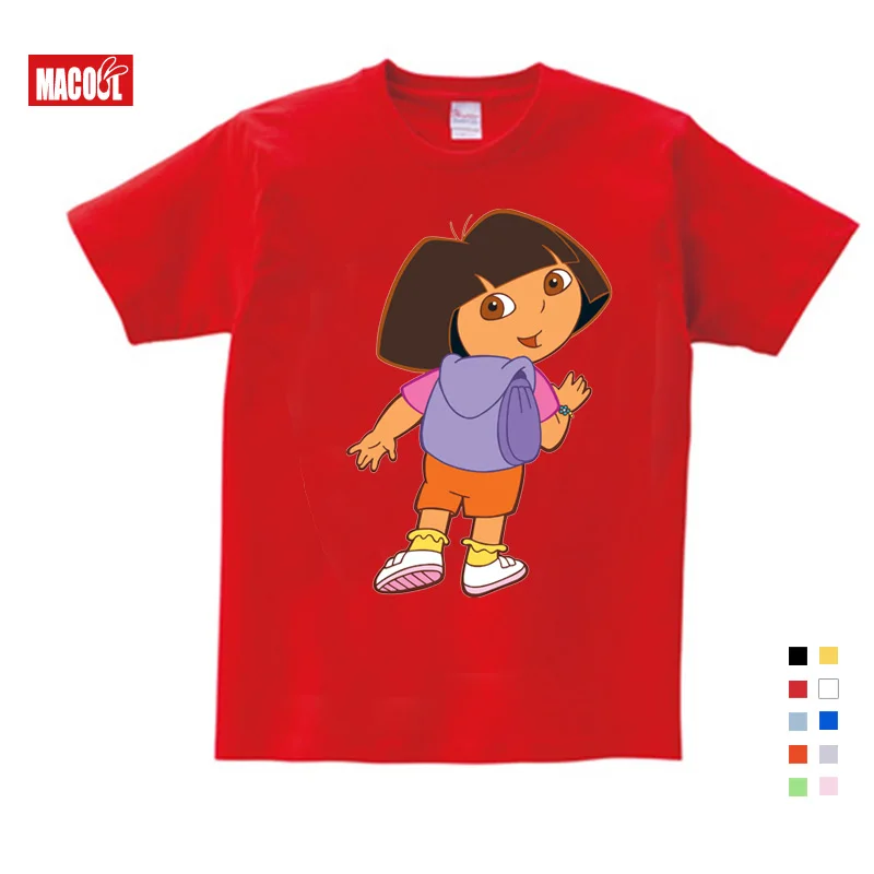 Новая детская одежда из чистого хлопка для мальчиков и девочек летние Забавные футболки белые удобные детские футболки с изображением Даши-путешественницы - Цвет: T-shirt