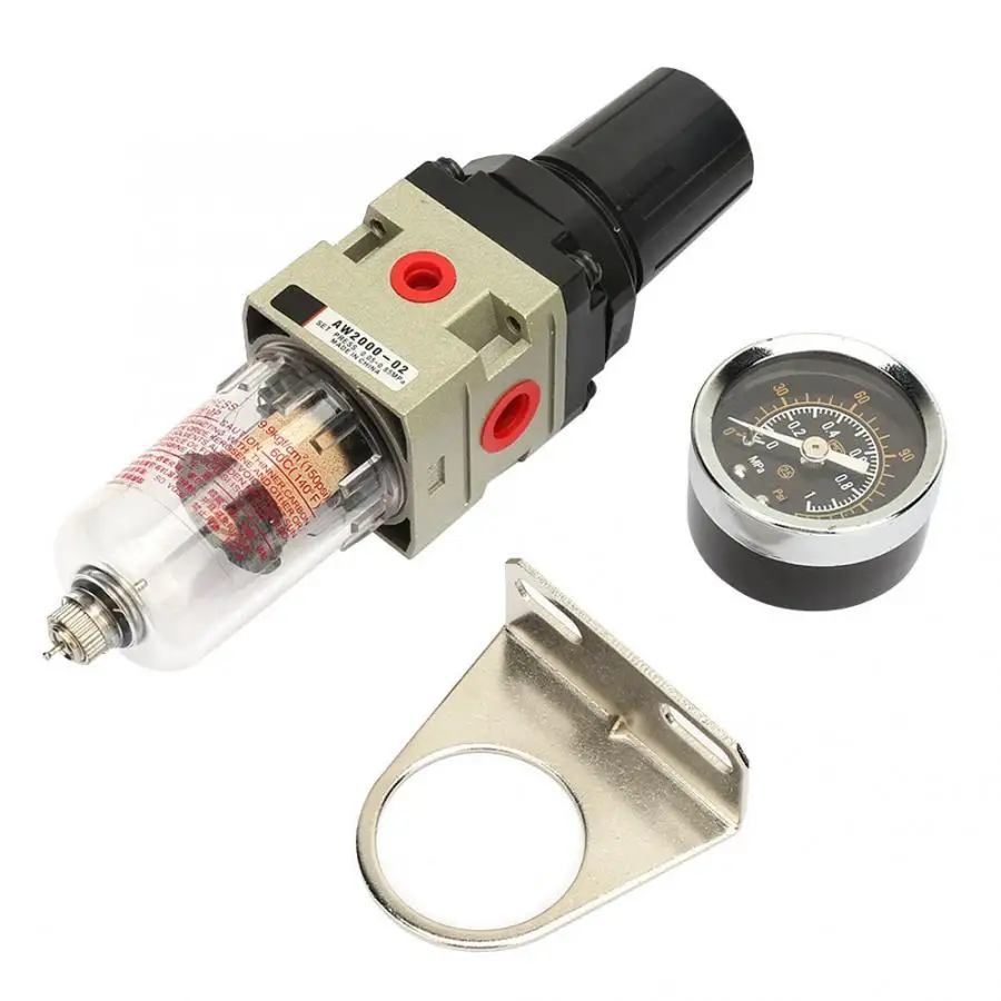 

Manual Flush Valve G1/4 Aluminum Alloy Air Source Treatment Pressure Regulating Filter Regulator AW3000-02 Electric Magnetic