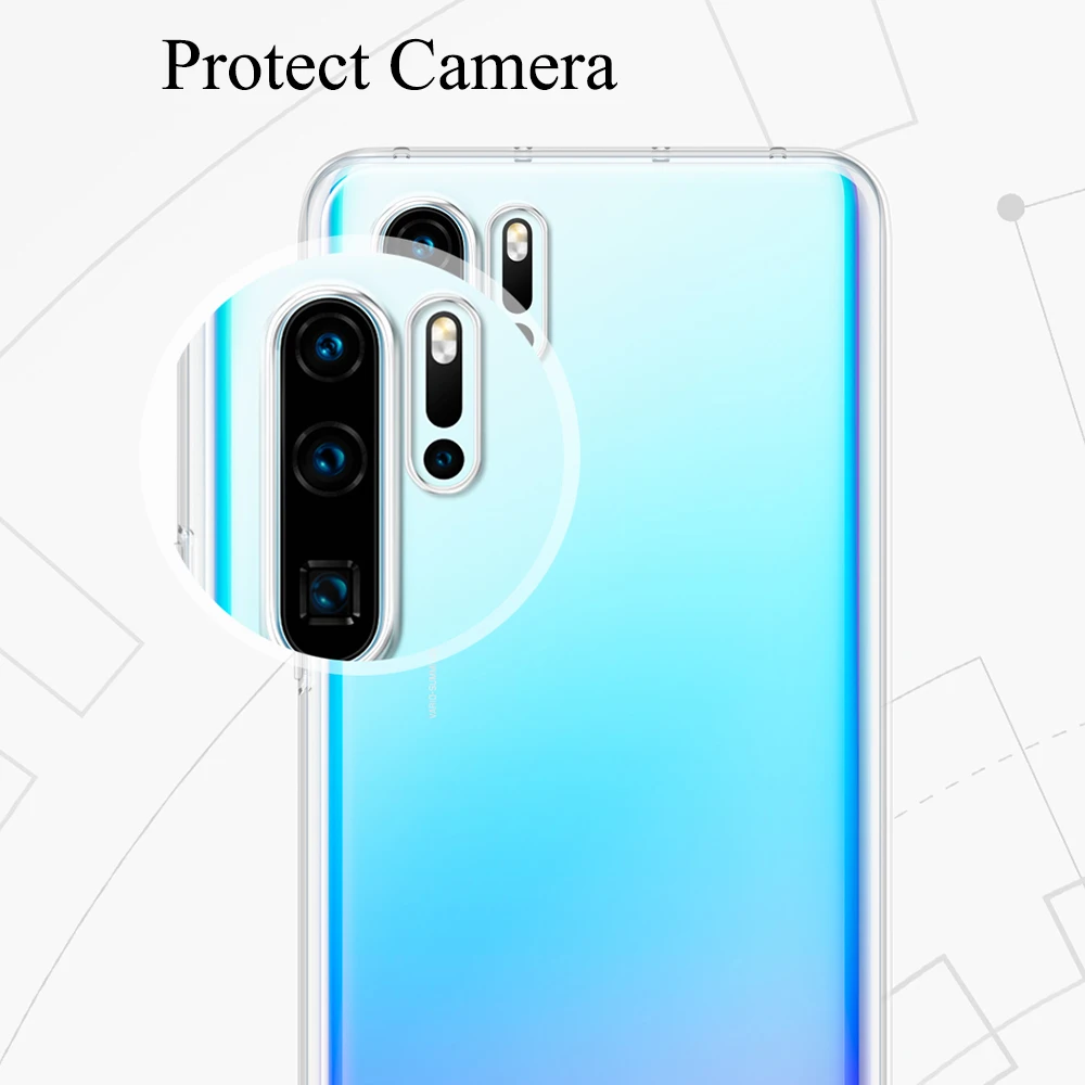 Huawei P30 Pro прозрачный чехол P30Pro двухслойный узор прозрачный чехол huawei P30 Pro прозрачное покрытие мягкий термополиуретановый полностью закрытый чехол Чехол