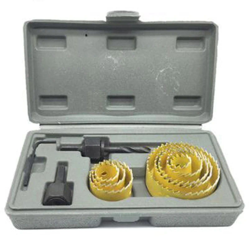 

11 Pcs Diy Woodworking Hole Saw Drill Bit Kit 19 Mm-64 Mm Cutting Wood PVC Plate, Plastic Plate Drill Bits Power Tool set