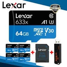 Lexar Micro SD 128 Гб 64 ГБ 32 ГБ оперативной памяти, 16 Гб встроенной памяти, 95 МБ/с. TF высокого Скорость флеш-карты памяти Micro SD карта C10 Оригинальная карта памяти для Gopro Камера