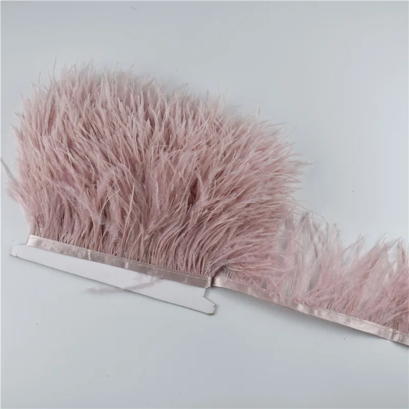 1 Meter 8-10CM Ostrich Feather Trims Natural Black White Ostrich Feather For Crafts Ribbon Fringe for Skirt Wedding Decor SD64 (11)