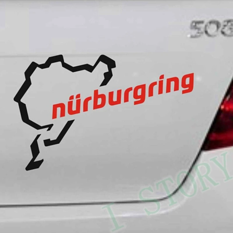 Circle Track Race Cars Nurburgring Track Sticker - Black Flag Decals 2x ...