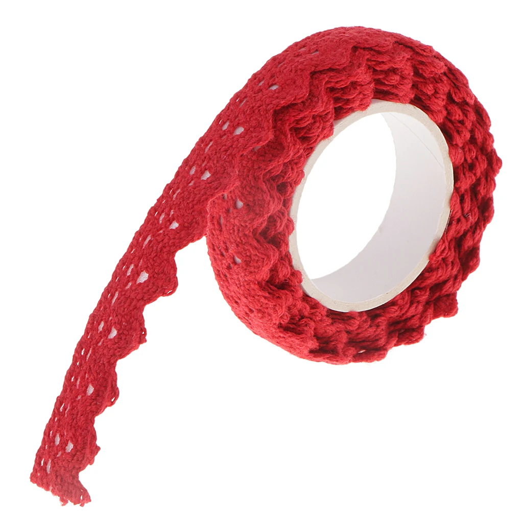 2 Yards Cotton Lace Washi Tape Self Adhesive Sticker for DIY Diary Scrapbook Album Card Making Decoration 15mm Wide