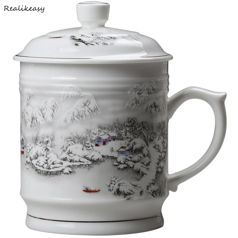 Живопись Керамика чайная чашка в китайском стиле Стиль кружка кунг-фу чайная чашка, чай молочные чашки и кружки традиционного мастерства дома офисная кружка 2