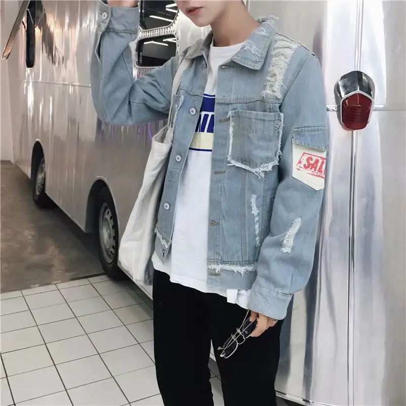 

Mr.nut spring and autumn new Korean men's casual denim jacket men's jacket youth slim denim casual jacket
