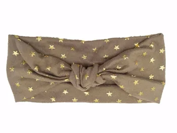 

J183025 2018 Newest good stretch Acrylic and spandex fashion full of little golden star , comfortable knot hair band