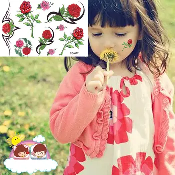 

4pcs cartoon rose flower stickers,play game toy girls boys children toys sticker decoration birthday accessory anime dance show