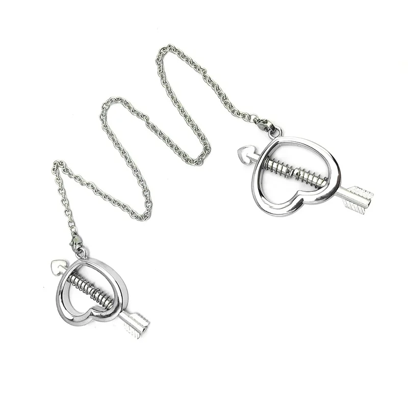 New Stainless steel adjustable torture play Clamps chain metal Nipple clips breast Bondage Restraints Accessories Fetish sex toy