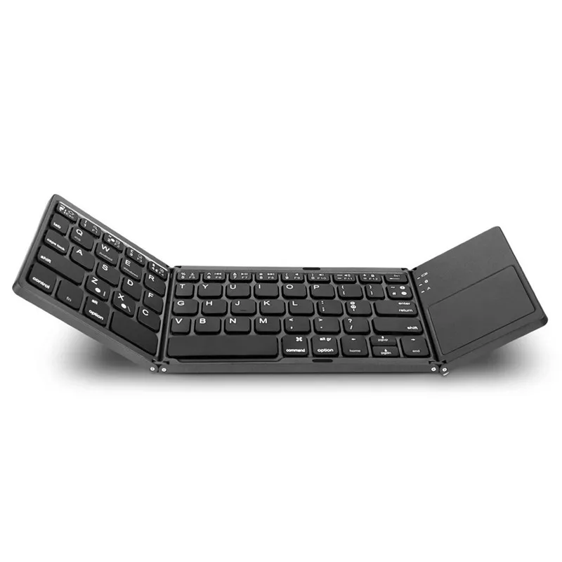 

Hot Cool Portable Twice Folding Bluetooth Keyboard BT Wireless Foldable Touchpad Keypad for IOS Android Windows for Macbook