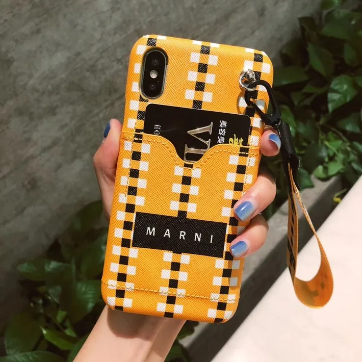 Whit Rope-Yellow Модный чехол для телефона, чехол для iPhone X XS Max, роскошный бренд для iPhone 7, 8, 6 Plus, ремешок на запястье, чехол, Твердый чехол для телефона - Цвет: Whit Rope-Yellow