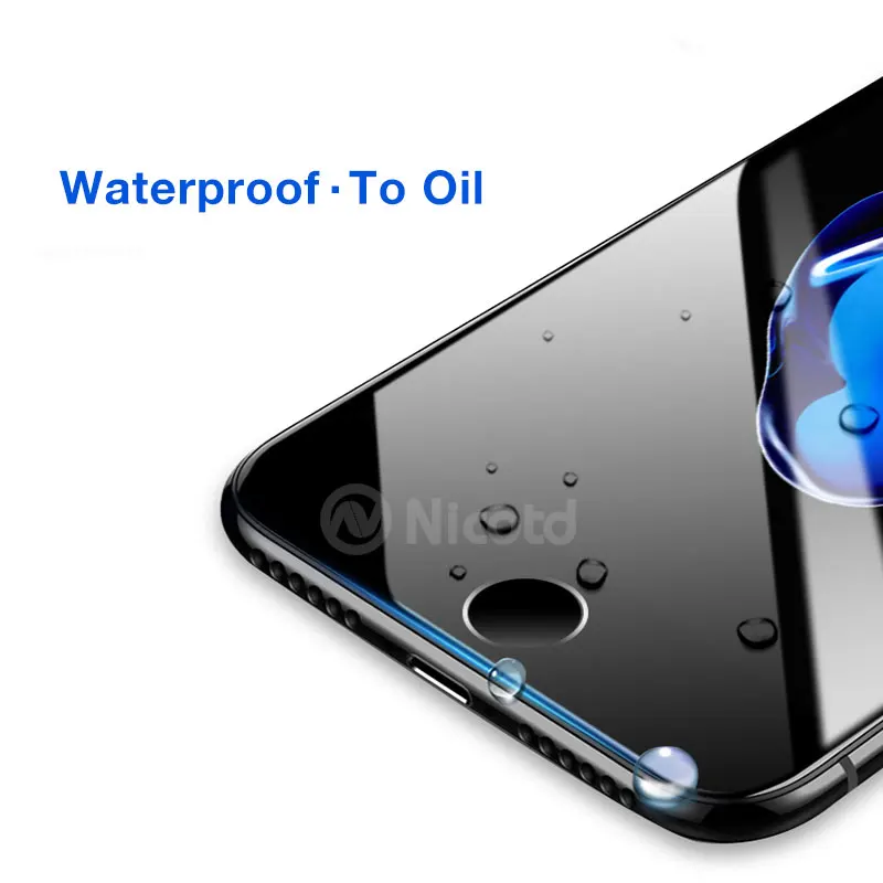 Nicotd gehärtetem glas für iphone 6s 6 9D vollständige abdeckung screen protector film für iphone X