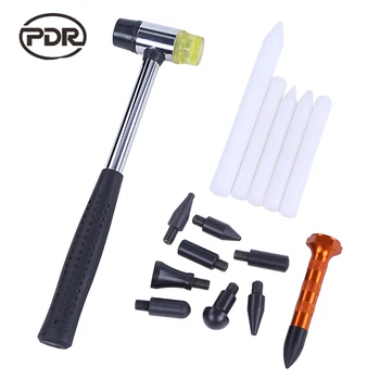 

PDR Hammer Knock Down Tools Aluminum Tap Down Pen White Nylon Pen Dent Removal Car Dent Repair Tool Kit 15pcs/set