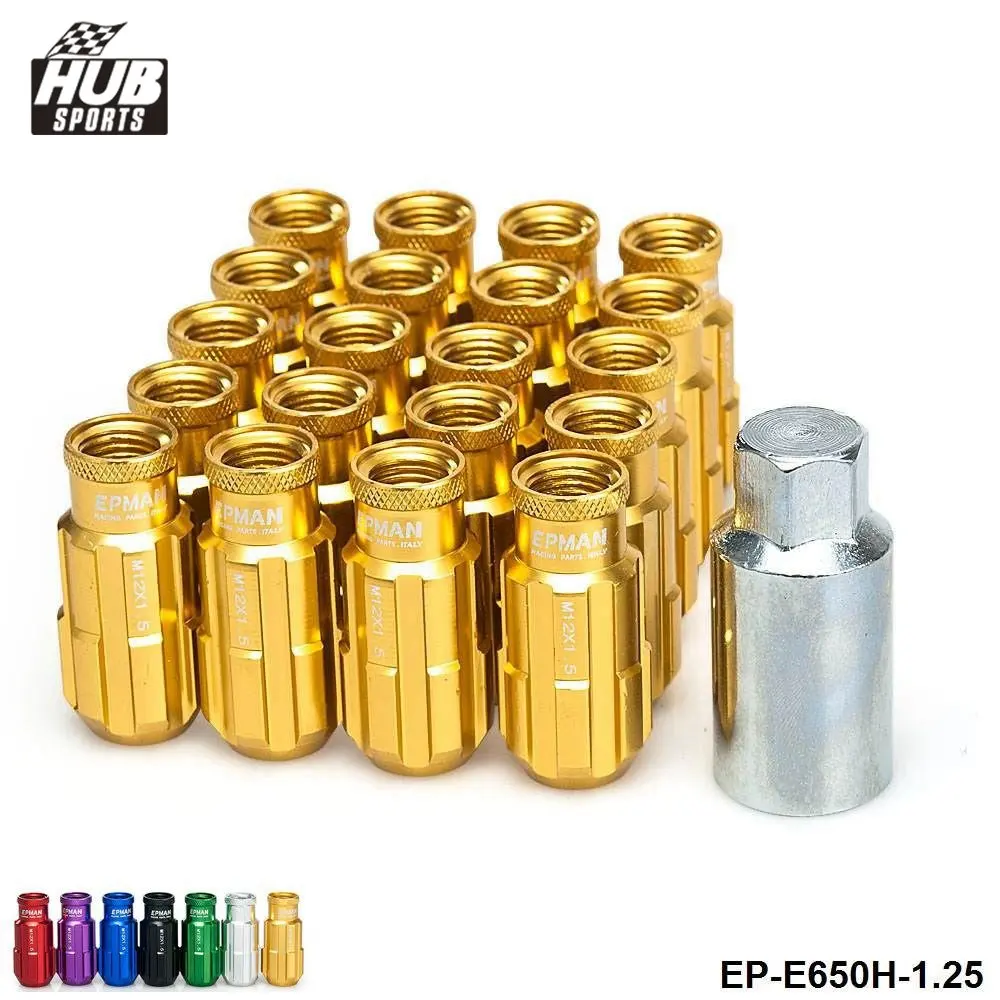 

Jdm Racing Aluminum Lock Lug Nuts 20Pcs W/Key 12x1.25 For Nissan Subaru Suzuki Aftermarket Wheel Nuts HU-E650H-1.25