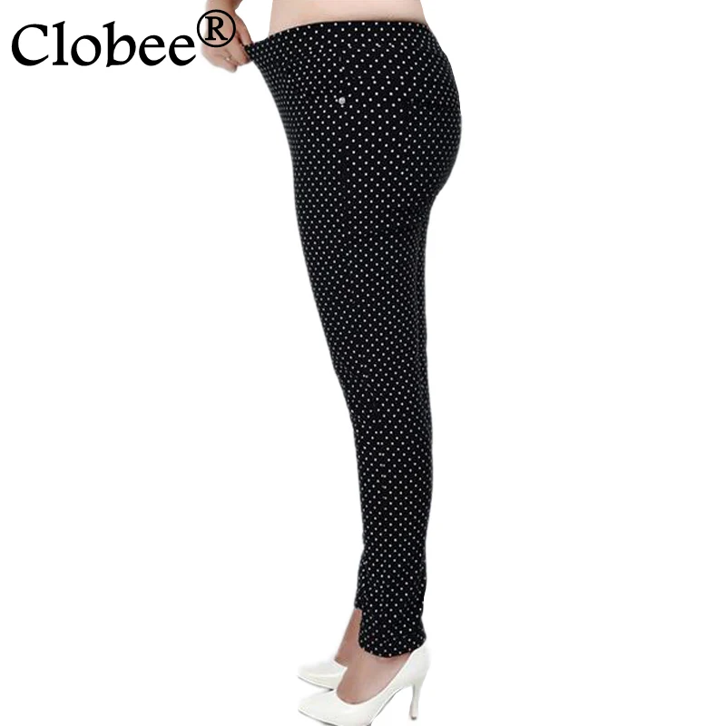 

2019 pantalon large femme Big size 6XL Pants for women Full-length Little Dot Pattern Women Pants Pencil Pant Clothes For Female