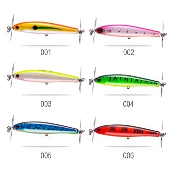 

2018 newer lure prop pencil bait stainless steel prop bass lure fishing wobblers artificiali pesca mare 90mm 14.5g floating