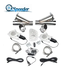 ESPEEDER 2''/2.25''/2.5''/3.0'' Exhaust Cut Out Stainless Steel Headers Catback Pair Valve Electric Exhaust Cutout Y Pipe Kit ESPEEDER 2''/2.25''/2.5''/3.0'' Exhaust Cut Out Stainless Steel Headers Catback Pair Valve Electric Exhaust Cutout Y Pipe Kit