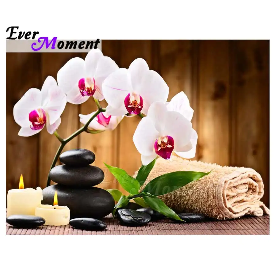 

Ever Moment Diamond Painting Flower Candle Picture Of Rhinestone 5D DIY Full Square Drill Diamond Embroidery Mosaic Decor 3F039