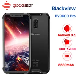 Blackview BV9600 PRO мобильного телефона Android 8,1 6 ГБ Оперативная память 128 ГБ Встроенная память 5580 мАч 6,21 дюйма TYPE-C NFC IP69K водонепроницаемый смартфон с