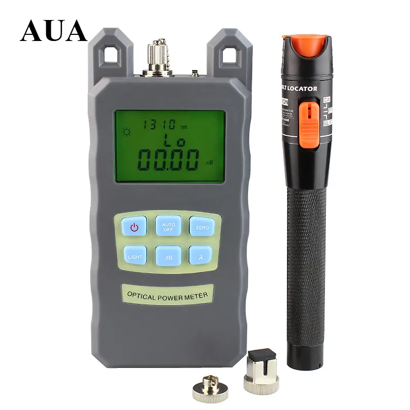 AUA Handheld fiber Optical Power Meter 10mW red light source Visual Fault Locator Fiber Optic Cable