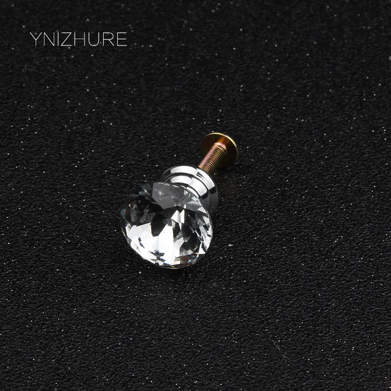 1pack/10 Pcs 20mm Diamond Shape Crystal Glass Drawer Cabinet Knobs And Pull Handles Kitchen Door Wardrobe Hardware Accessories